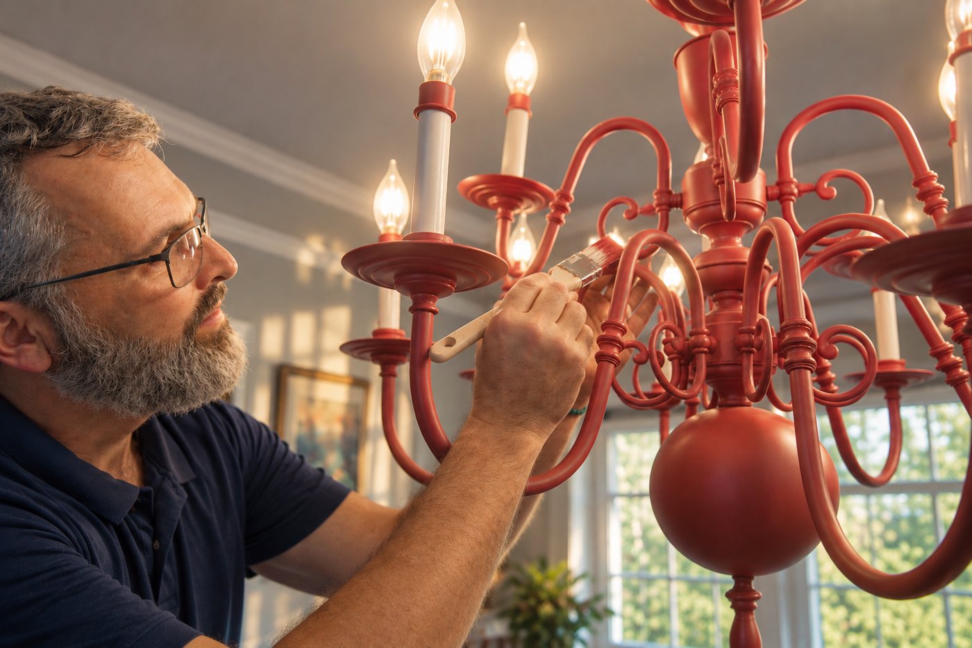 Chandelier and light fixture painting, Doylestown PA