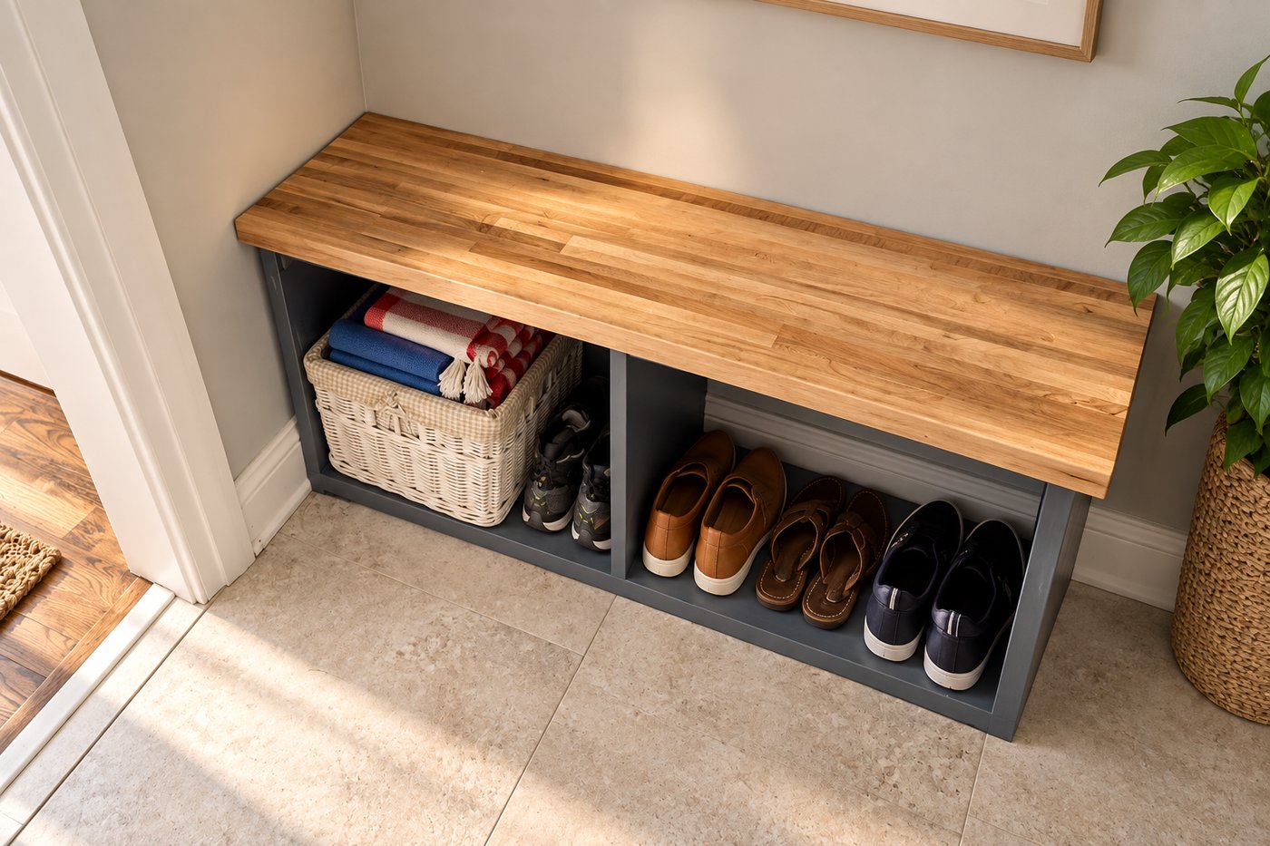 Doylestown, PA custom mudroom bench