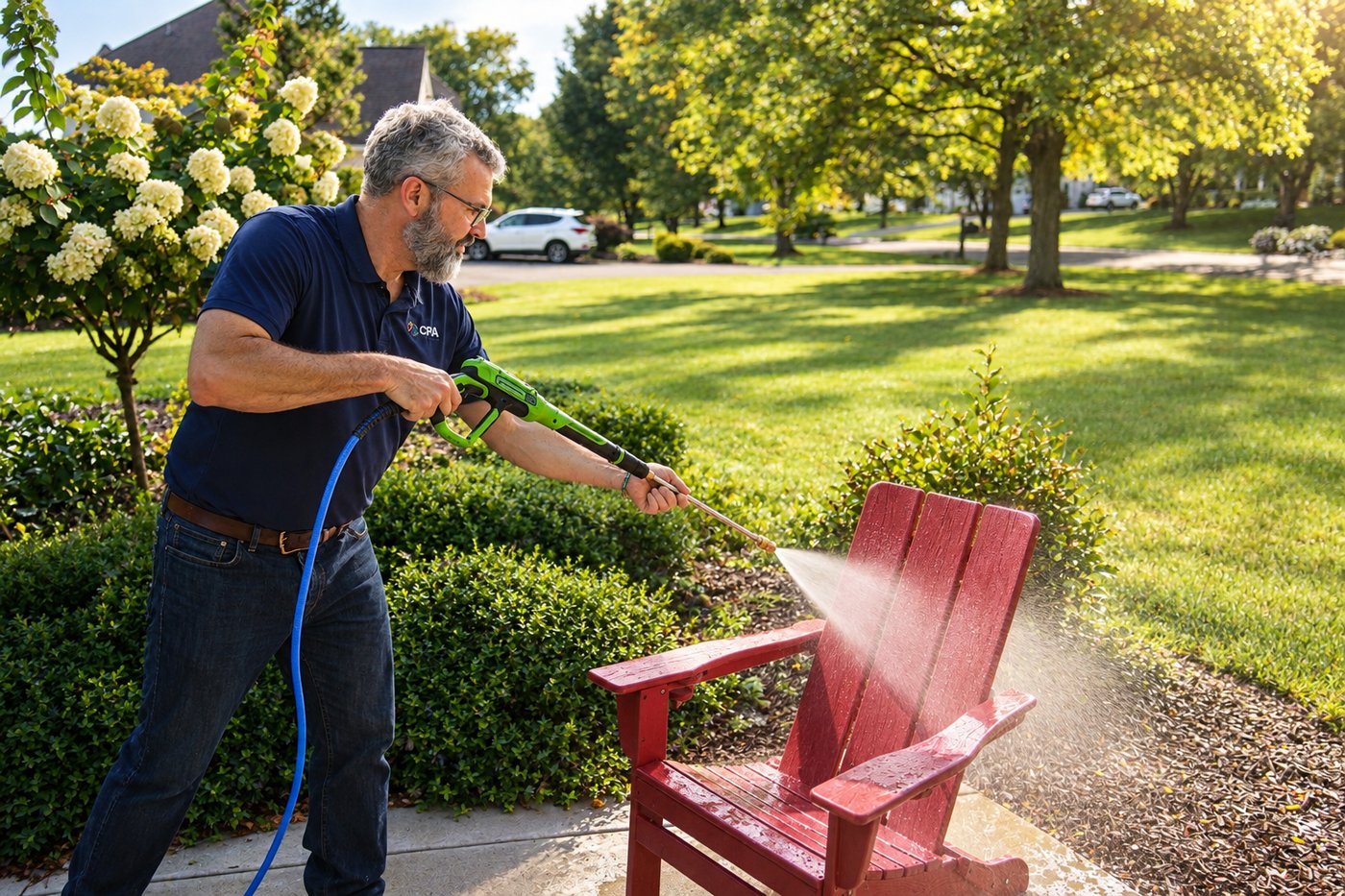 Doylestown, PA power washing outdoor furniture