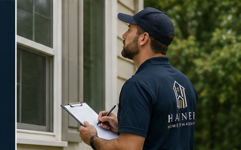 Hainer Home Stewardship technician inspecting a home